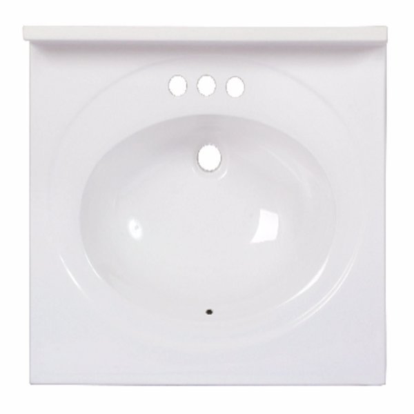 Arstar Standard Cultured Marble Bathroom Sink 25 in. W X 22 in. D White, Arstar Inc., Mfr#: A222510113C1-3