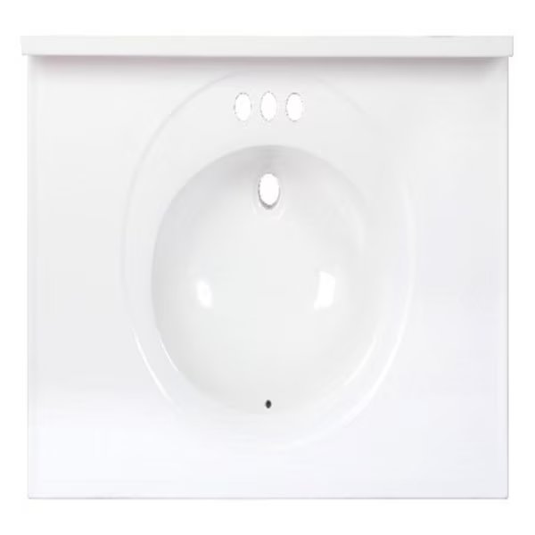 Arstar Standard Cultured Marble Bathroom Sink 37 in. W X 22 in. D White, Arstar Inc., Mfr#: A223710113C1-3