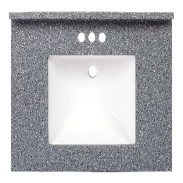 Arstar Charlotte Cultured Marble Vanity Top 31 in. W X 22 in. D Midnight Chrome, Arstar Inc., Mfr#: U223112703C1-3