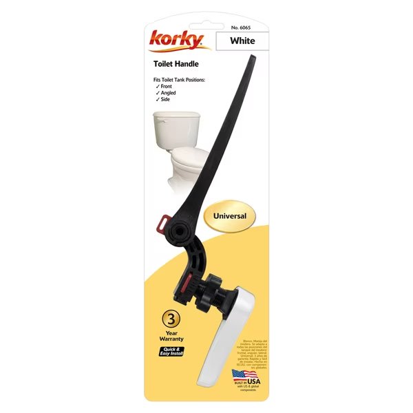 FLUSH HANDLE UNIV WHT, Korky, Mfr#: 6065BP