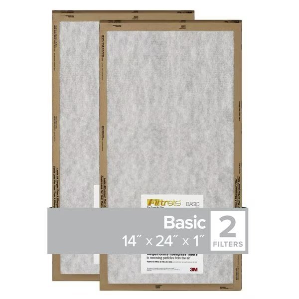 14 in. W X 24 in. H X 1 in. D Synthetic 1 MERV Flat Panel Filter , 2PK, Filtrete, Mfr#: FPL23-2PK-24