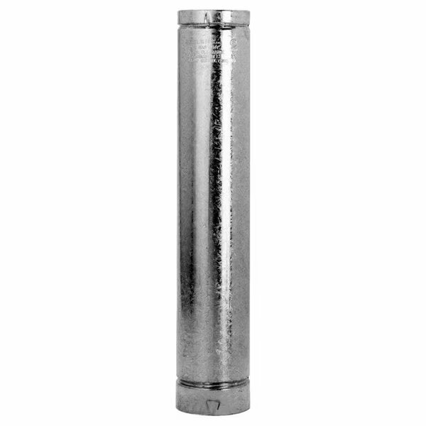 4 in. D X 12 in. L Aluminum/Galvanized Steel Round Gas Vent Pipe, Selkirk, Mfr#: 104012
