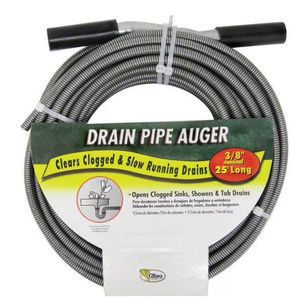 AUGER DRAIN 3/8""X25', Cobra Tools, Mfr#: 20250