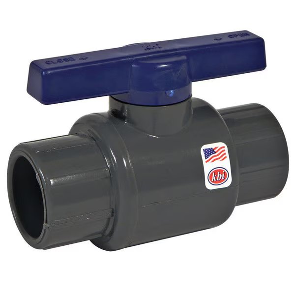 PVC BALL VALVE GRY 1/2"", King Brothers, Mfr#: LT-0500-T