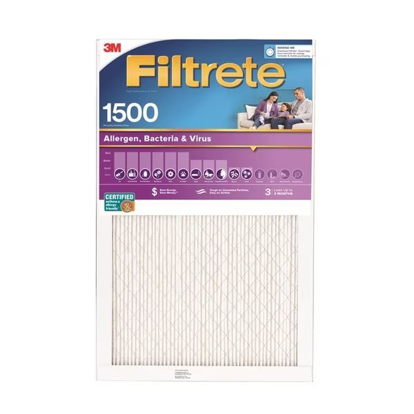 Filtrete 20 in. W X 20 in. H X 1 in. D 12 MERV Pleated Allergen Air Filter, 3M, Mfr#: 2002DC-6