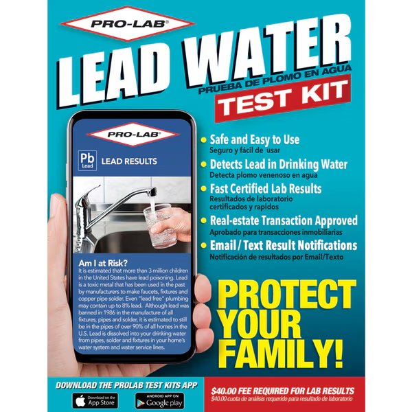 Test Kit Lead In Water, Professional, Mfr#: LW107