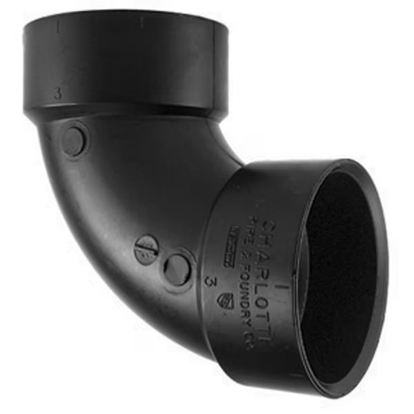 ELBOW 90 ABS DWV 4"" HXH, Charlotte Pipe And Foundry, Mfr#: ABS003001200