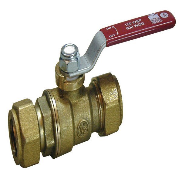 VALVE BALL 1/2"" C X C LL, Mueller Industries, Mfr#: 107-023NL