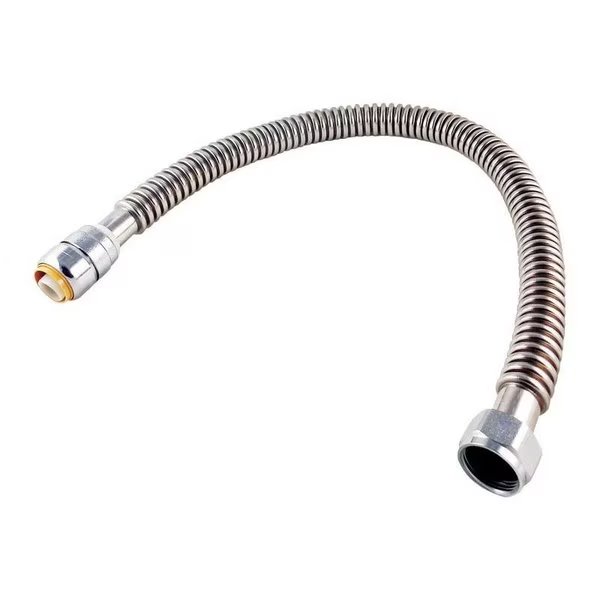 3/4 in. Push Fit X 3/4 in. D FIP 18 in. Stainless Steel Water Heater Supply Connector, Sharkbite, Mfr#: URSS3088FX18