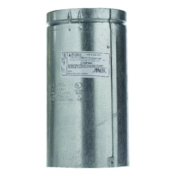6 in. D X 12 in. L Aluminum Round Gas Vent Pipe, Selkirk, Mfr#: 186082