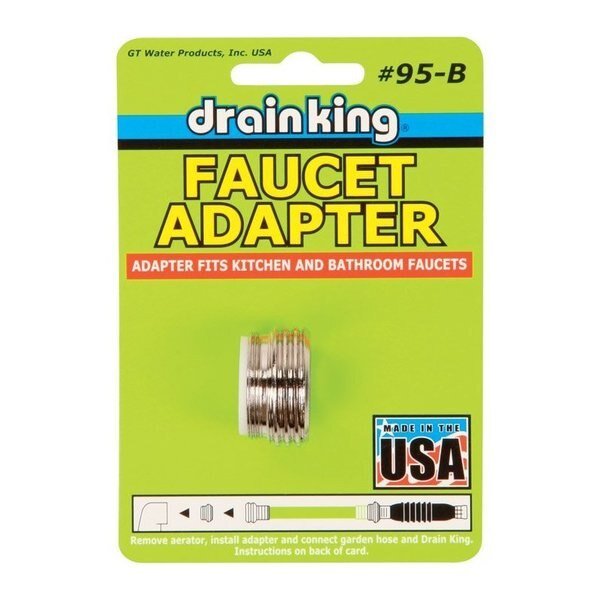GT Water Products Drain King Faucet Adapter, Safe-T-Seal, Mfr#: 95B