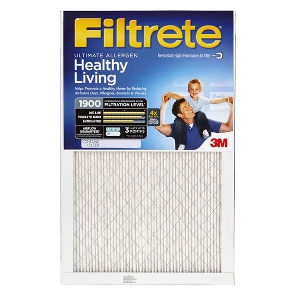 20 in. W X 24 in. H X 1 in. D Fiberglass 13 MERV Pleated Allergen Air Filter, Filtrete, Mfr#: UA26DC-6