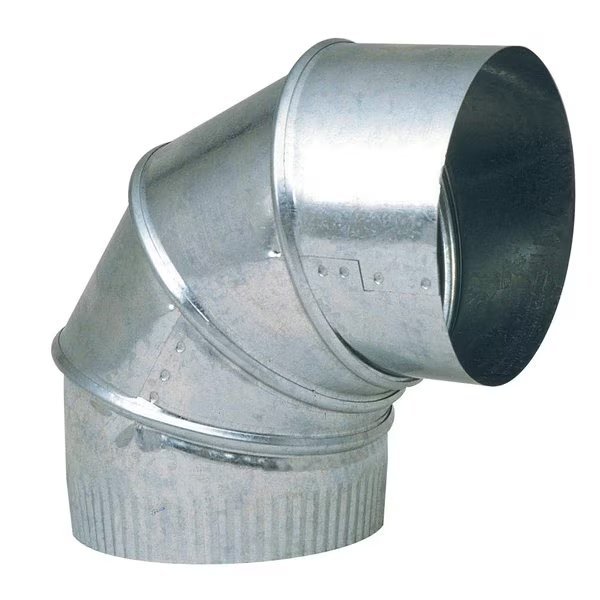 4 in. D X 4 in. D Adjustable 90 deg Galvanized Steel Furnace Pipe Elbow, Imperial Mfg, Mfr#: GV0286-C