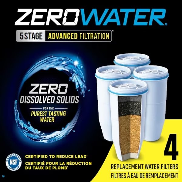 REPLACEMENT FILTER 4PK, Zerowater, Mfr#: ZR-006