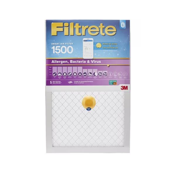 16 in. W X 25 in. H X 1 in. D Fiberglass 12 MERV Smart Air Filter, Filtrete, Mfr#: S-2001-4