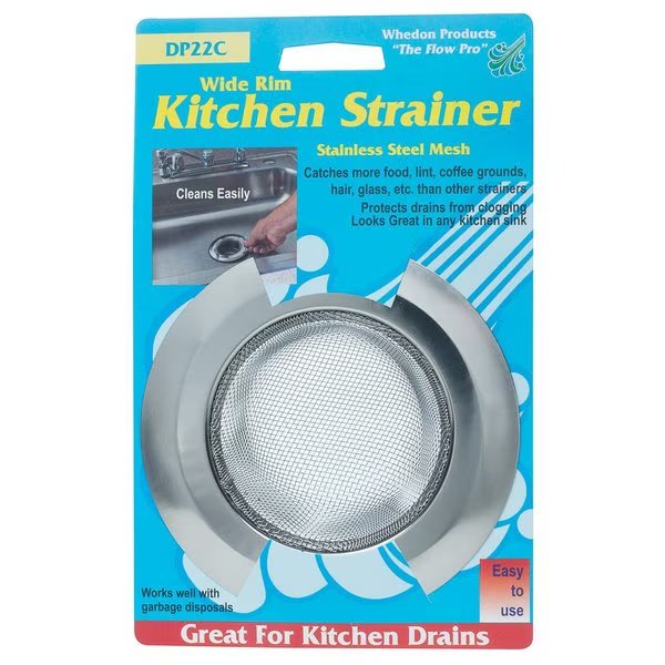 4-1/2 in. D Chrome Stainless Steel Sink Strainer, Whedon, Mfr#: DP22C
