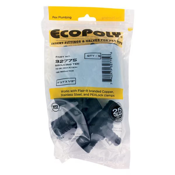 ECOPOLY TEE 1X1X1/2"" 5PK, Flair-It, Mfr#: 32775
