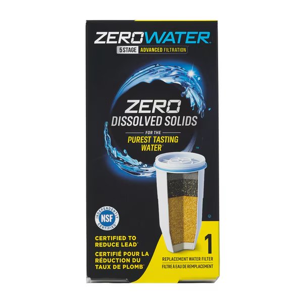 Water Replacement Fltr, Zerowater, Mfr#: ZR-001
