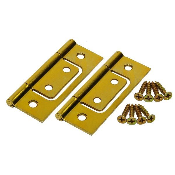 Brass-Plated Non-Mortise Hinge Set , 2PK, Johnson Hardware, Mfr#: 1823PPK2