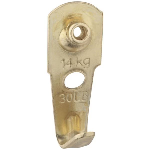 Brass-Plated Picture Hanger 30 lb , 4PK, National Hardware, Mfr#: N260-075