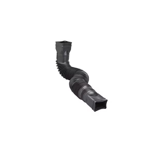 Amerimax  4 in. H X 4 in. W X 25.5 in. L Black Vinyl K Downspout Extension, Flex-A-Spout, Mfr#: 85015