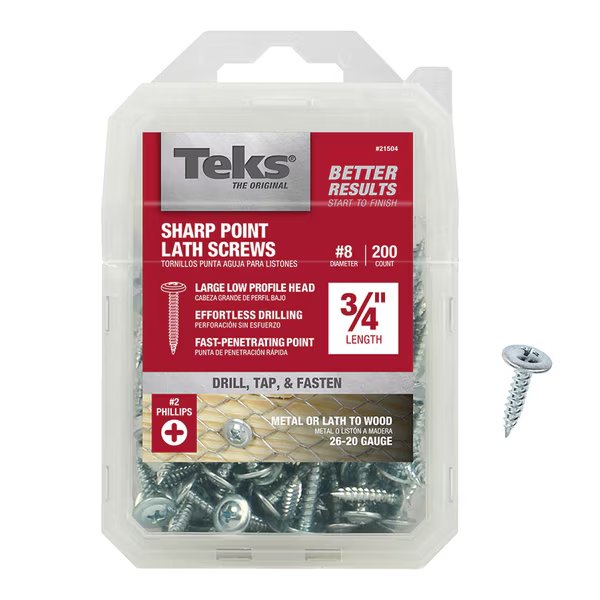 Sheet Metal Screw, #8 x 3/4 in, Zinc Plated Truss Head Phillips Drive, 200 PK, Itw, Mfr#: 21504