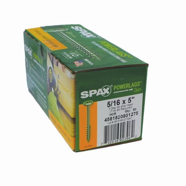 Wood Screw, 5 in, Washer Head, Spax, Mfr#: 4581820801275