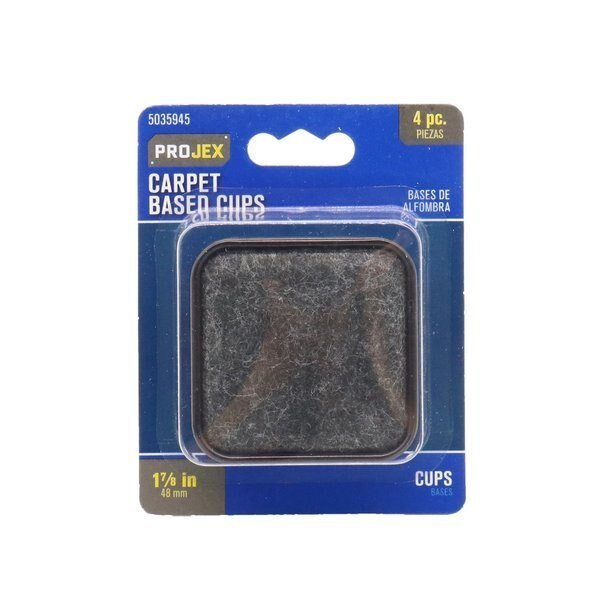 Plastic Caster Cup Brown/Walnut Square 1-7/8 in. W X 1-7/8 in. L , 4PK, Projex, Mfr#: P0013