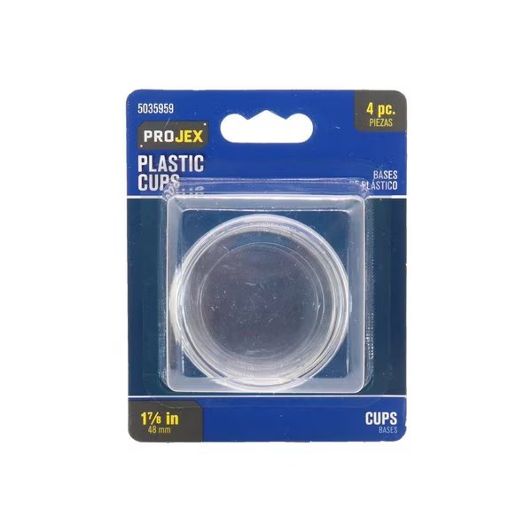 Plastic Caster Cup Clear Round 1-7/8 in. W , 4PK, Projex, Mfr#: P0018
