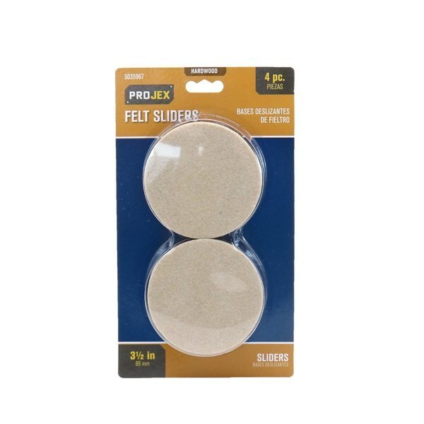 Tan 3-1/2 in. Adhesive Felt Chair Glide , 4PK, Projex, Mfr#: P0003