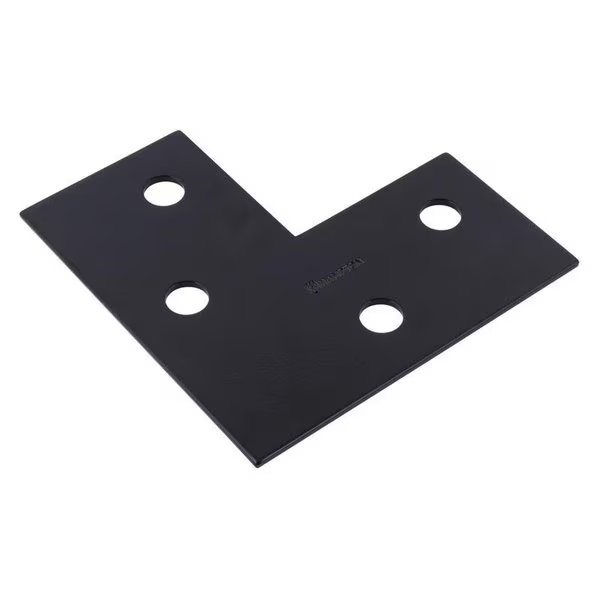 6 in H X 6 in W X 18 in D Black Steel Corner Plate, Hampton, Mfr#: 02-3411-410