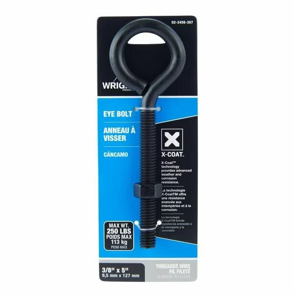 EYEBOLT STL BLACK 5X3/8in., Wright, Mfr#: 02-3456-307