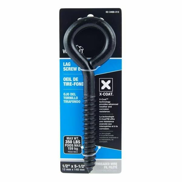 LAG SCREW EYE 1/2X5-1/2in., Wright, Mfr#: 02-3468-313