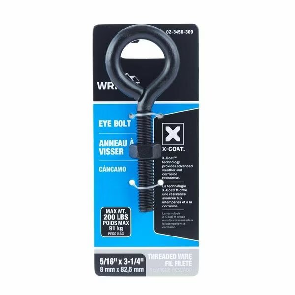 EYEBOLT BLACK 3-1/4X5/16in., Wright, Mfr#: 02-3456-309