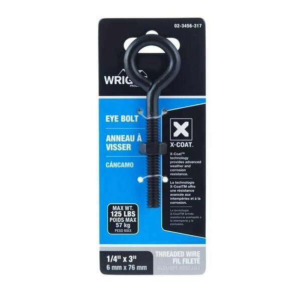EYEBOLT STL BLACK 3X1/4in., Wright, Mfr#: 02-3456-317