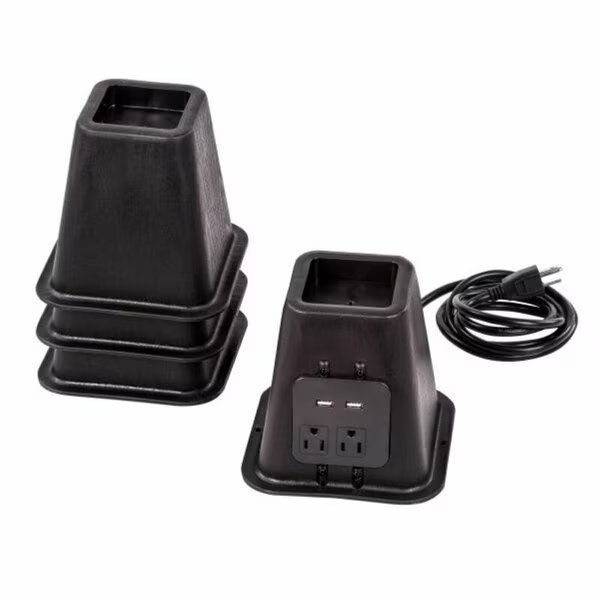 BED RISER PLS BLACK 4PK, Honey-Can-Do, Mfr#: STO-09675
