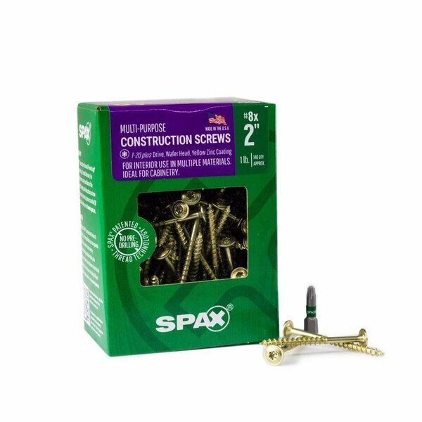 CONSTR SCREW #8X2in. T20+, Spax, Mfr#: 4281020400504