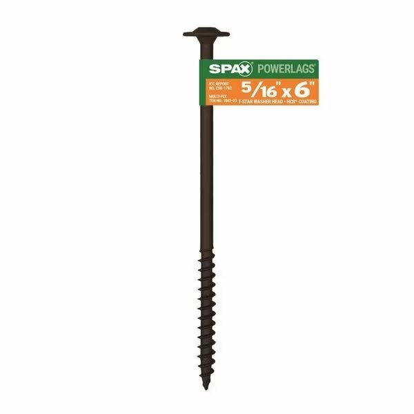 LAG SCREW 5/16in. X6in. HCR, Spax, Mfr#: 4581820801527