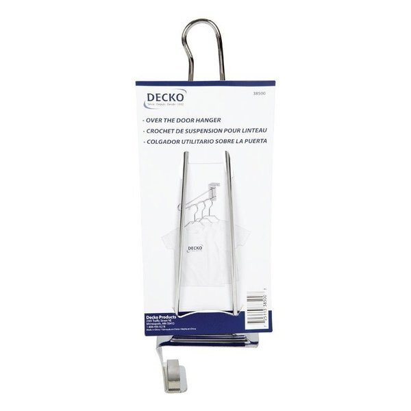 13.75 in. L Chrome Silver Chrome Large Over the Door Over Door Hanger, Decko, Mfr#: 38500