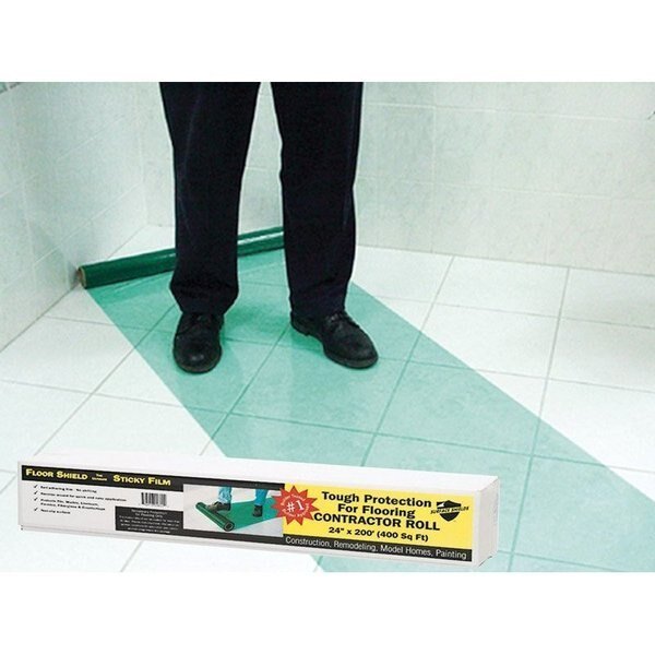 Surface Shields Self-Adhering Protective Film 3 mil X 24 in. W X 200 ft. L Polyethylene Green 1 pk, Ram Board, Mfr#: FS24200L