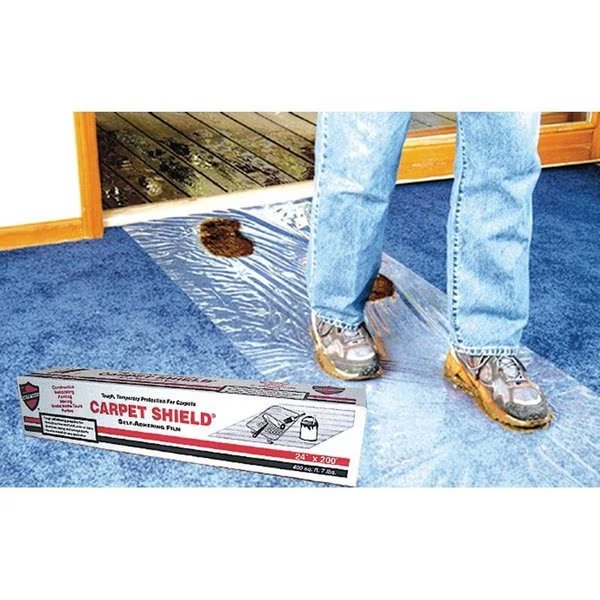 Surface Shields Carpet Shield Self-Adhering Film 3 mil X 24 in. W X 200 ft. L Polyethylene Clear, Ram Board, Mfr#: CS24200L