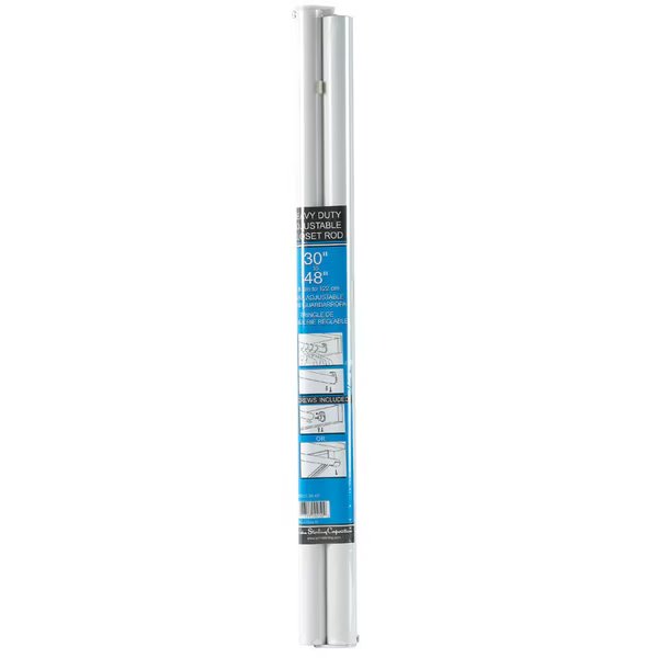 Rod Closet Adj 30-48 Wht, John Sterling, Mfr#: RP0021-30/48