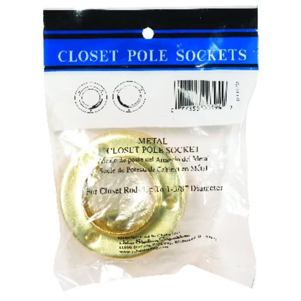 Pro 1-3/8 in. L X 1-3/8 in. D Brass Steel Rod Socket, John Sterling, Mfr#: RP-0039-325