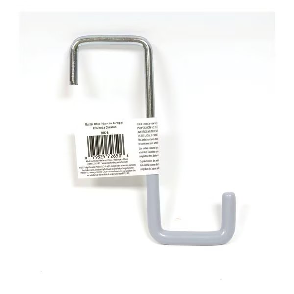 5.75 in. L Vinyl Coated Gray Steel Large Rafter Hook 20 lb. cap., Crawford, Mfr#: RH26-25