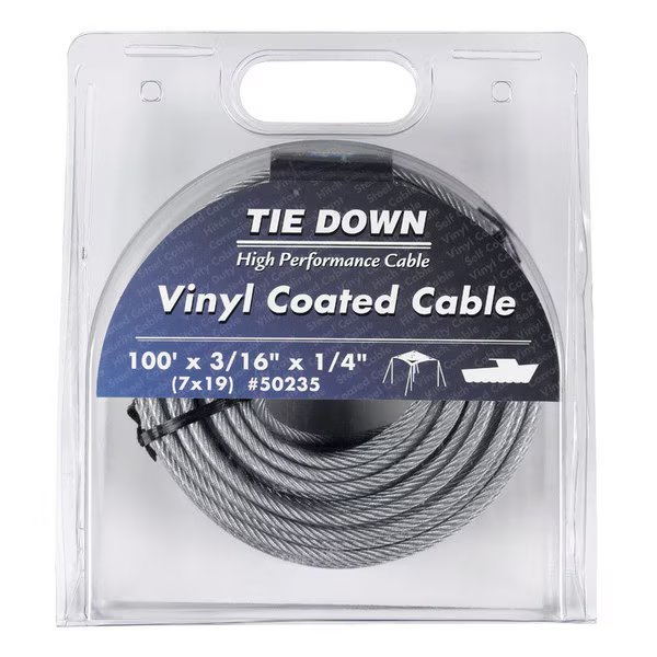 Precut Cable100'3/16-1/4, Tie Down Engineering, Mfr#: 50235