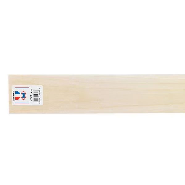 Products 1/4 in. X 3 in. W X 2 ft. L Basswood Sheet #2/BTR Premium Grade, Midwest, Mfr#: 4306
