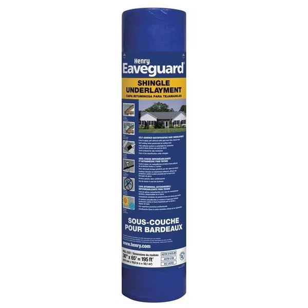 Henry 3 ft W X 65 ft L Fiberglass SelfAdhesive Shingle Underlayment Blue, Bakor Henry, Mfr#: HE740916