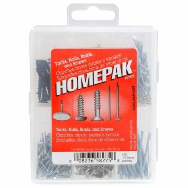 Common Nail, 3/4 in to 1-1/2 in L, Steel, 5 PK, Hillman, Mfr#: 41823