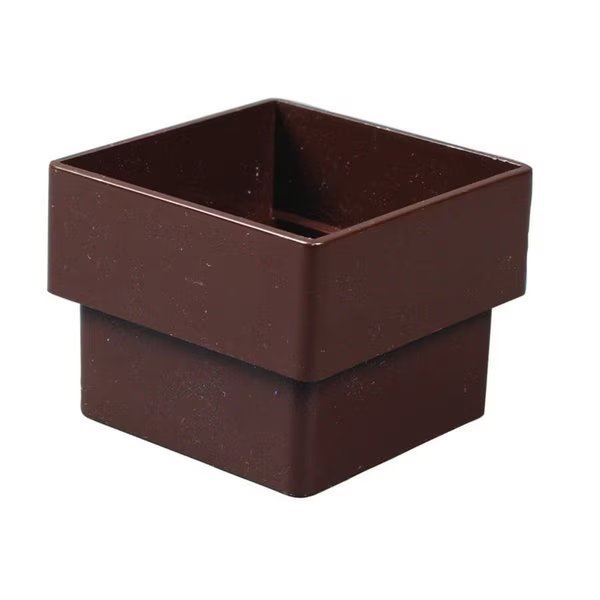 2.6 in. H X 2 in. W X 2 in. L Brown Vinyl Contemporary Downspout Connector, Amerimax Home Products, Mfr#: T1523