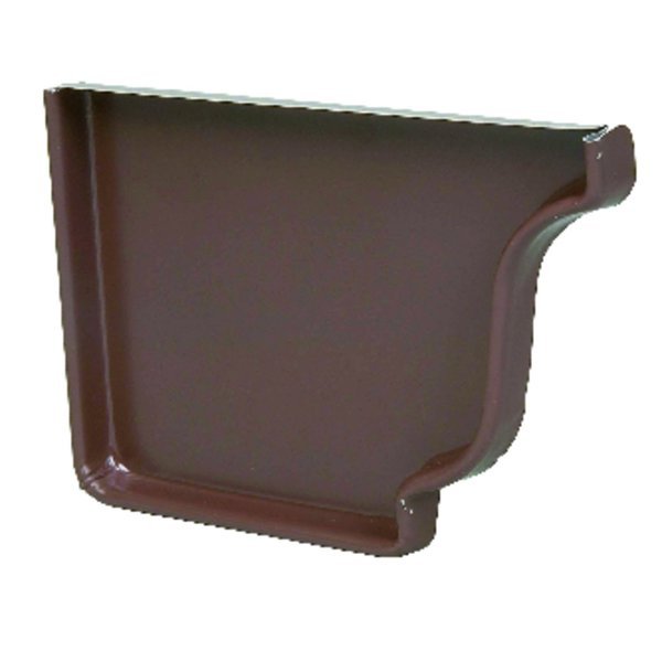 0.5 in. H X 3.5 in. W X 5 in. L Brown Aluminum K Left End Cap, Amerimax Home Products, Mfr#: 2520519